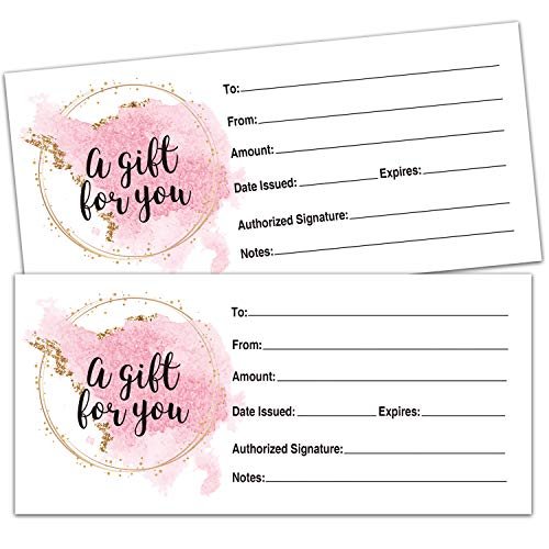 25 Blank Gift Certificates for Small Business, Salons and...