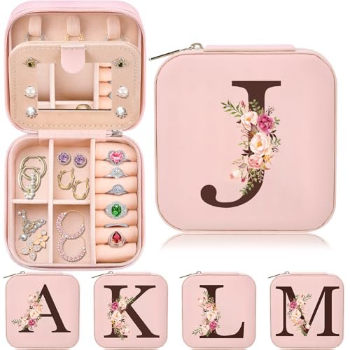 2025 Christmas Gifts Ideas, Initial Travel Jewelry Case Box...