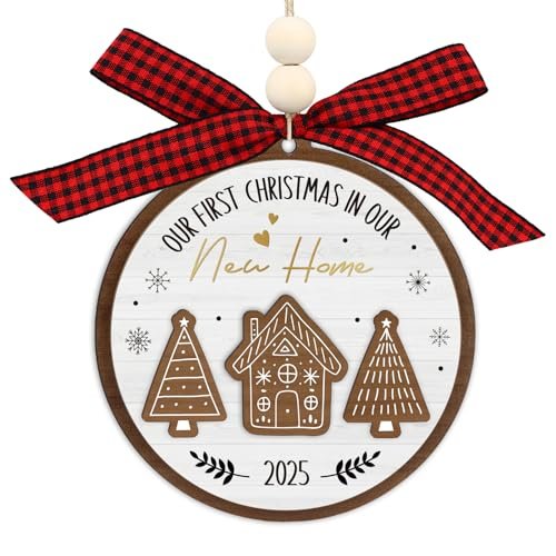 WaaHome Wooden New Home Christmas Ornament 2025...