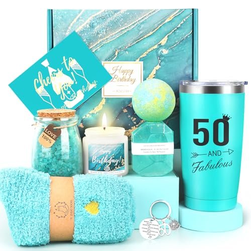 50th Birthday Gifts for Her, 50th Birthday Gift Basket