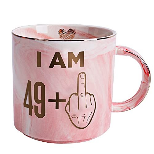 50th Birthday Gifts for Women - Funny Pink Marble Mug