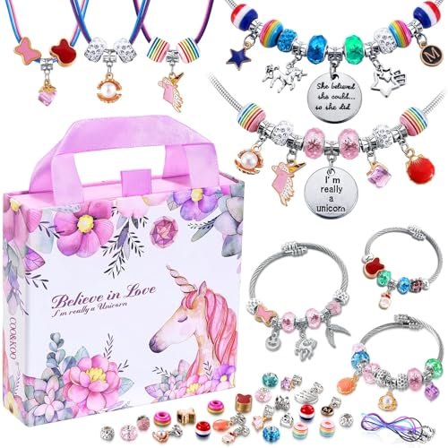 COO&KOO Charm Bracelet Making Kit, A Unicorn Jewelry Set