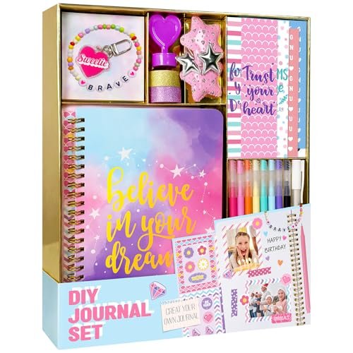 Nollh DIY Journal Kit for Girls - Scrapbook Stationery Set