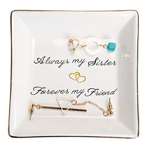 HOME SMILE Sister Birthday Gifts Trinket Dish Jewelry Tray