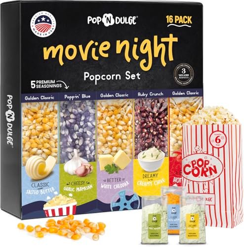 Pop n' Dulge Popcorn Movie Night Supplies 16pc Gift Set