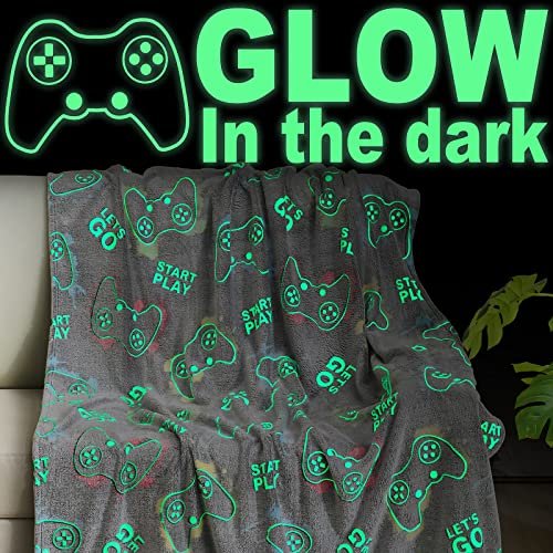 Jekeno Glow in The Dark Gaming Blanket Game Controller Throw