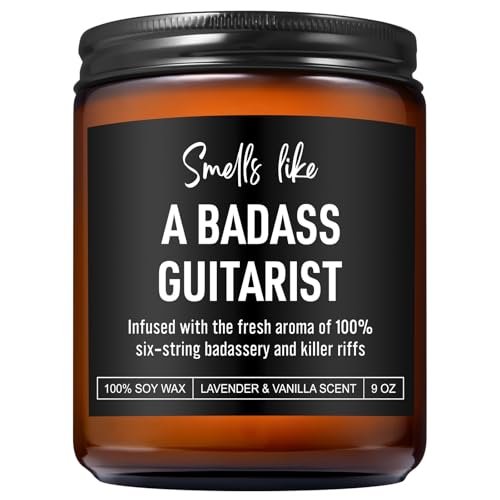 Karply Badass Guitarist Candle, Guitar Gifts for Men and...