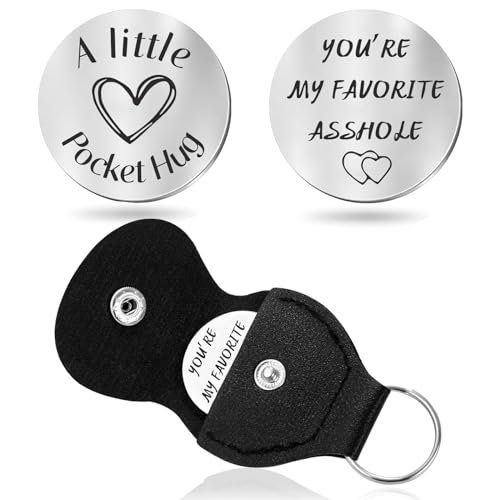 Teniinet Pocket Hug Token Keychain for Men, Funny...