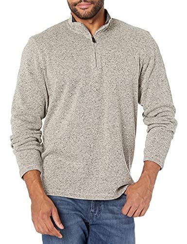 Long Sleeve Fleece Quarter-zip, Light Heather Gray, Medium