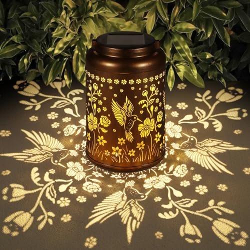 Solar Lanterns Outdoor Waterproof Hummingbird Garden Decor...