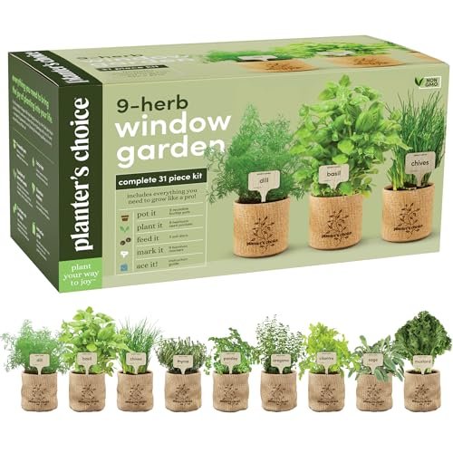 Planters' Choice 9 Herb Indoor Window Garden Kit