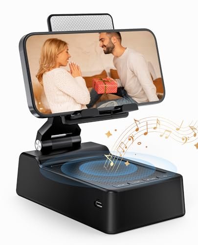 Gifts for Men Women, Phone Stand with Bluetooth Speaker