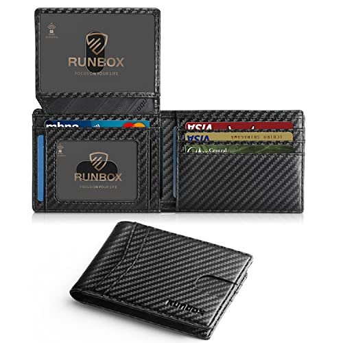 RUNBOX Wallet for Men - Slim Rfid Leather Bifold