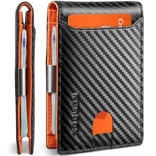 RUNBOX Slim Wallets for Men - Leather RFID Money Clip
