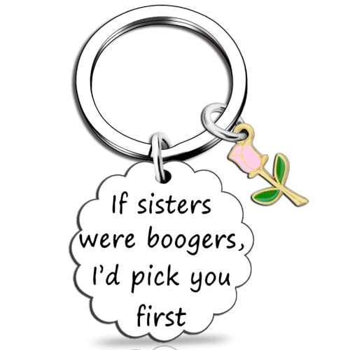 OEHEDOU Funny Sister Keychain Birthday Gifts For Sisters