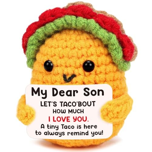 Son Gifts for Teen Boys Son Birthday Crochet Taco Plush