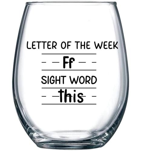 Sight Words 15 oz Wine Glass - Teacher Appreciation Gift