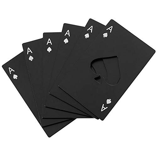Wine Bottle Opener Stainless Steel Credit Card 6 Pcs Black