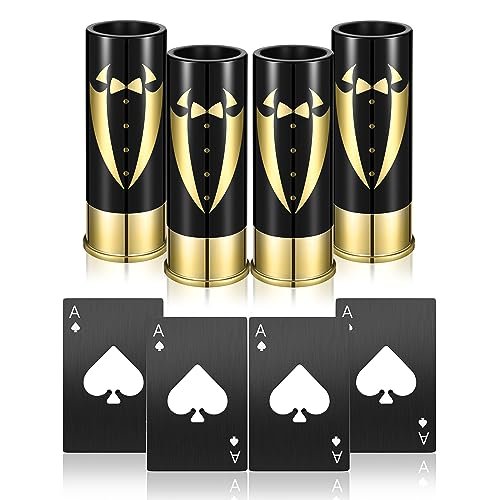 Yoption 8 Pcs Groomsmen Gifts Set, 4pcs Shot Glasses,...