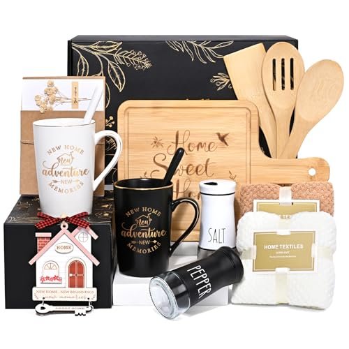Maustic House Warming Gifts New Home, 12 Piece Gift Basket