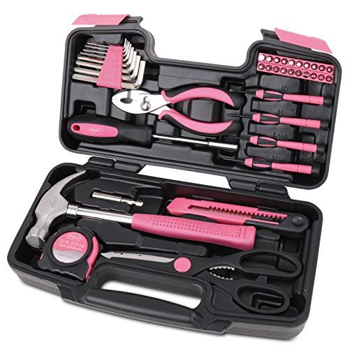 Apollo Tools Original 39 Piece General Household Pink Tool...
