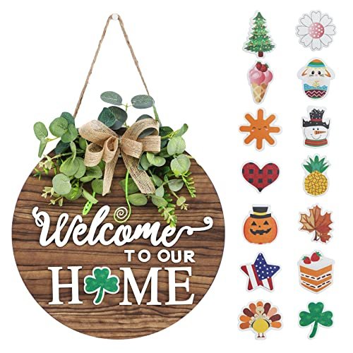 Interchangeable Seasonal Welcome Sign Front Door...