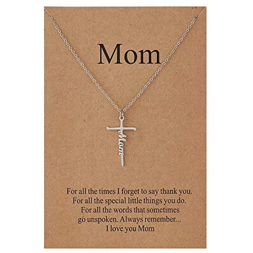Lcherry Mom Cross Necklace for Women - Christian Jewelry