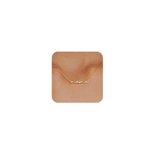 Dainty Small Mama Necklaces for Women - 18K Gold Plated