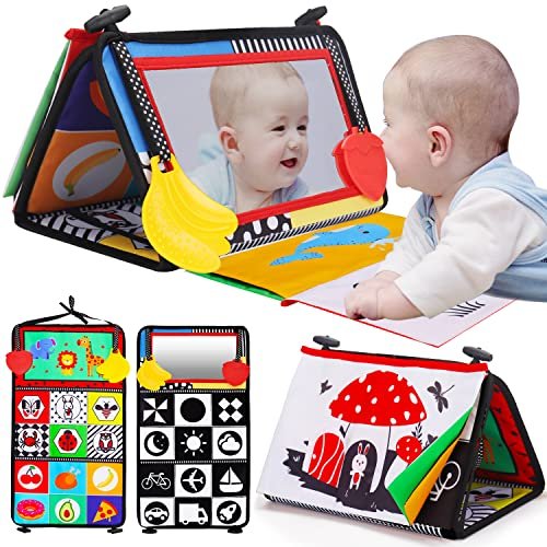 Tummy Time Baby Mirror Infant Toys Newborn High Contrast...