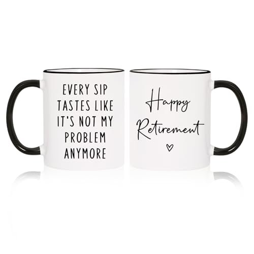 Aurahouse Retirement Gift for Woman Men, Funny Coffee Mug