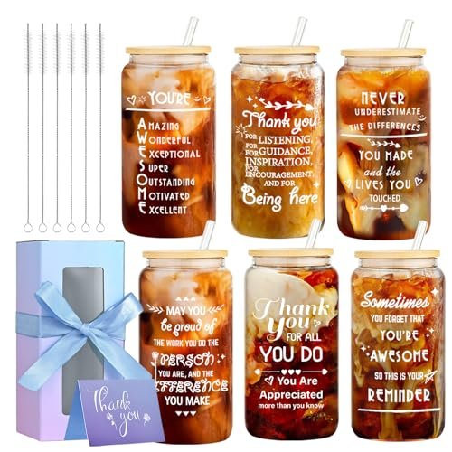 OLSUNOR 6 Set Employee Appreciation Gifts Bulk, Beer Glass...