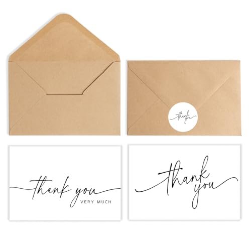 SPIRITDUST 52-pack Thank You Cards Bulk with Envelopes and...