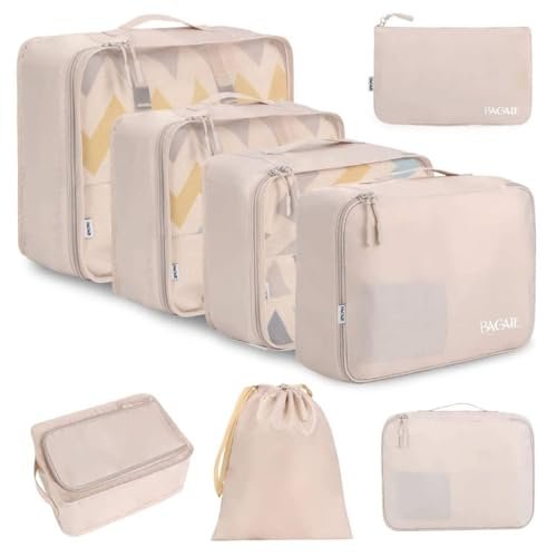 BAGAIL 8 Set Packing Cubes Luggage Packing Organizers for...