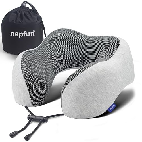 napfun Neck Pillow for Traveling, Upgraded Travel Memory...