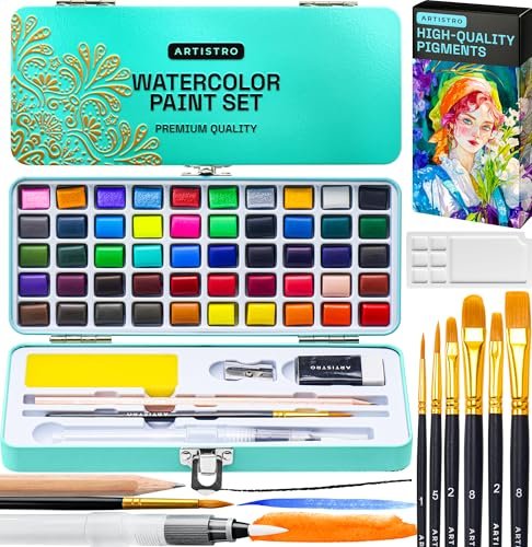 ARTISTRO 50 Watercolor Paint Set - Portable Paint Kit