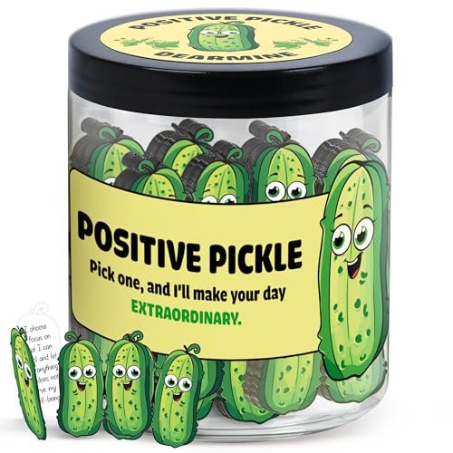 DEARMINE 60 Positive Pickle Cards Jar, Stocking Stuffers