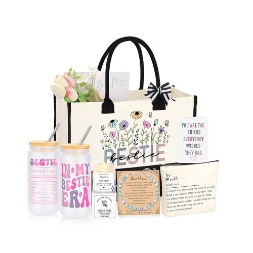 Best Friend Bestie Birthday Gifts for Women, 6 Piece Basket