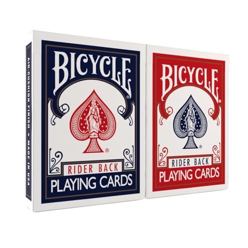 Bicycle Rider Back Playing Cards, Standard Poker, Red & Blue