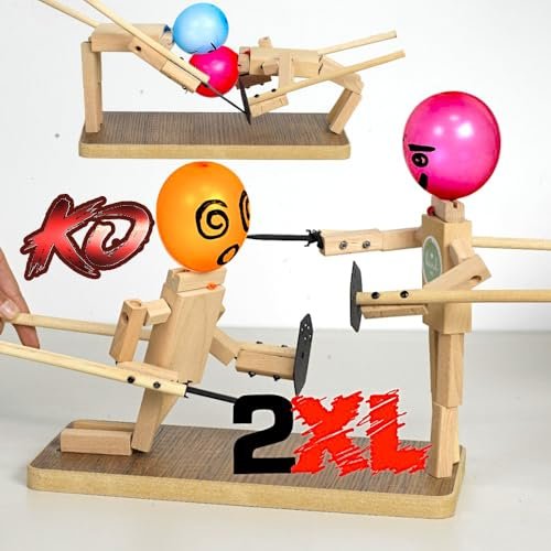 Handmade Wooden Fencing Puppets Toys , Whack a Balloon...