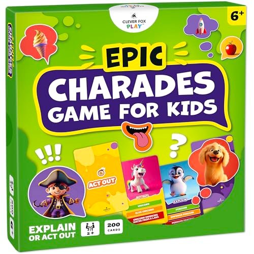 Clever Fox Play Epic Charades Game for Kids Ages 6+