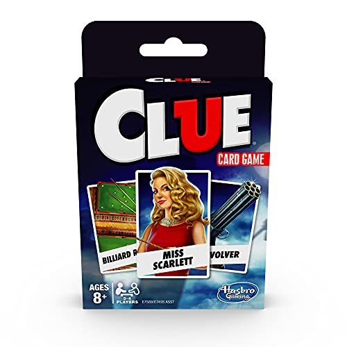 Hasbro Gaming Clue Card Game, 3-4 Player Strategy Game, Ages