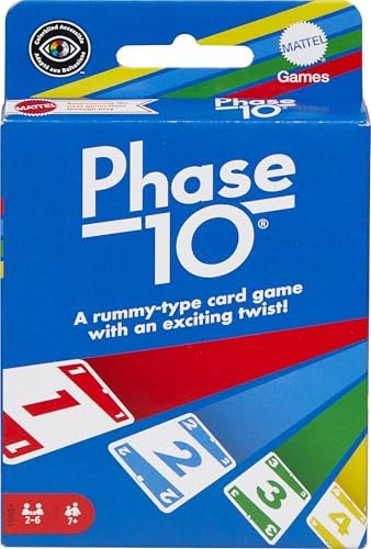 Mattel Games Phase 10 Card Game with 108 Cards