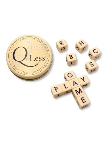 Q-Less The Original Crossword Solitaire Game - Dice Tin