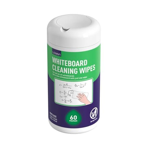 loukin 60 Whiteboard Cleaning Wipes, Dry Erase Board Cleaner