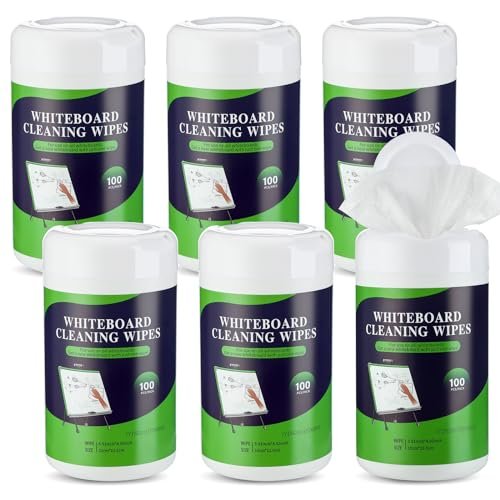 Threlaco 6 Pack Dry Erase Wipes 600 Wet Board Cleaners