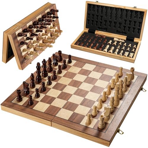 17 Inch Large Chess Set for Adults & Kids, Foldable