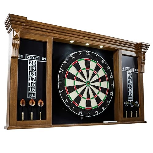 Barrington Woodhaven Dartboard LED Display Wood Cabinet...