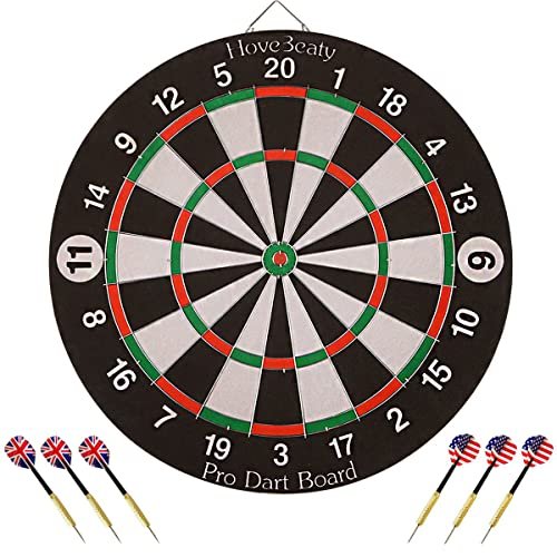 HoveBeaty Dart Board, Dart Game Set with Flocking Dartboard...