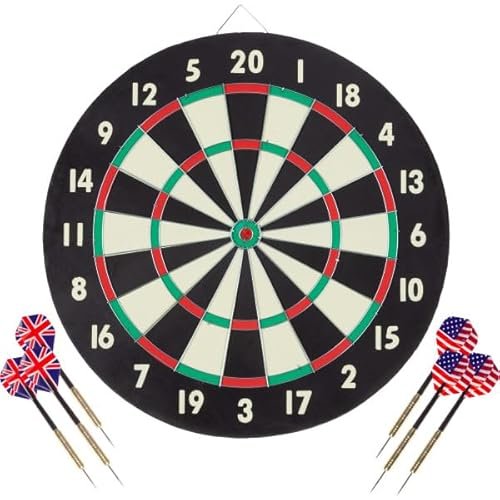 Paper Wound Dart Board – Indoor Hanging 20-Point with Darts