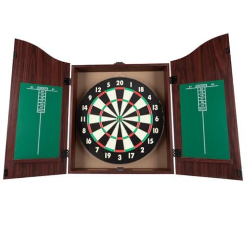 Dart Board Cabinet Set with 18-inch Dartboard, Darts and...